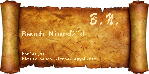 Bauch Nimród névjegykártya